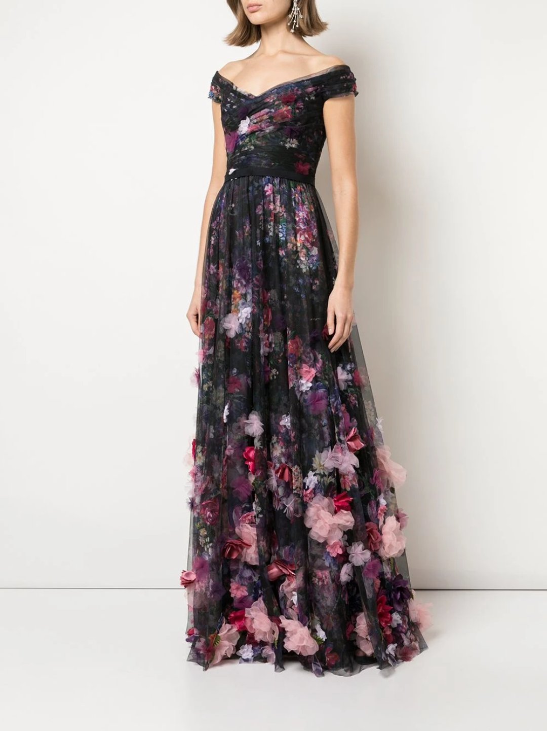 Floral Print Floor Length Gown – Marchesa